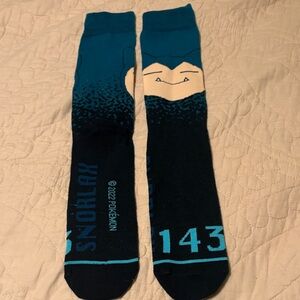 Pokemon Snorlax Teal and Black Socks